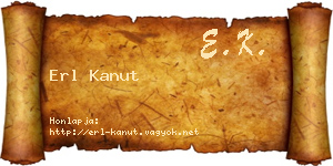 Erl Kanut névjegykártya